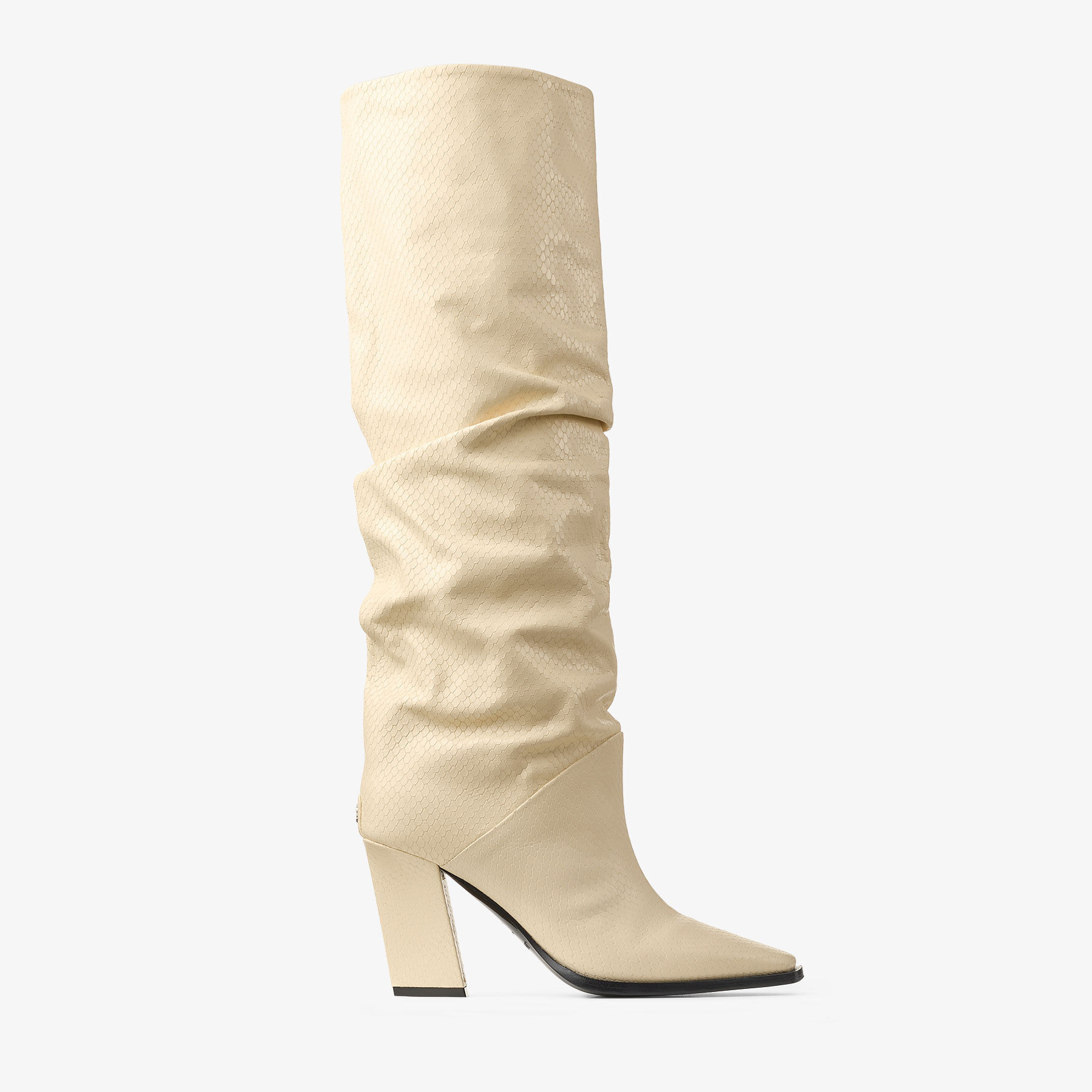 Hart Knee Boot 85
Buttermilk Elaphe Printed Leather Over The Knee Boots - 1