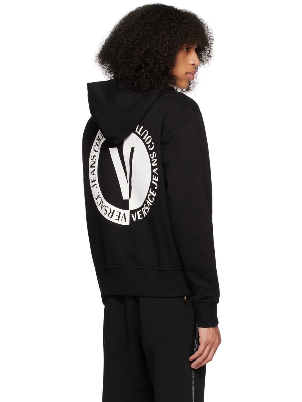 Black V-Emblem Hoodie - 3