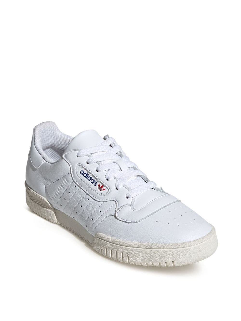 white Powerphase leather low-top sneakers - 2