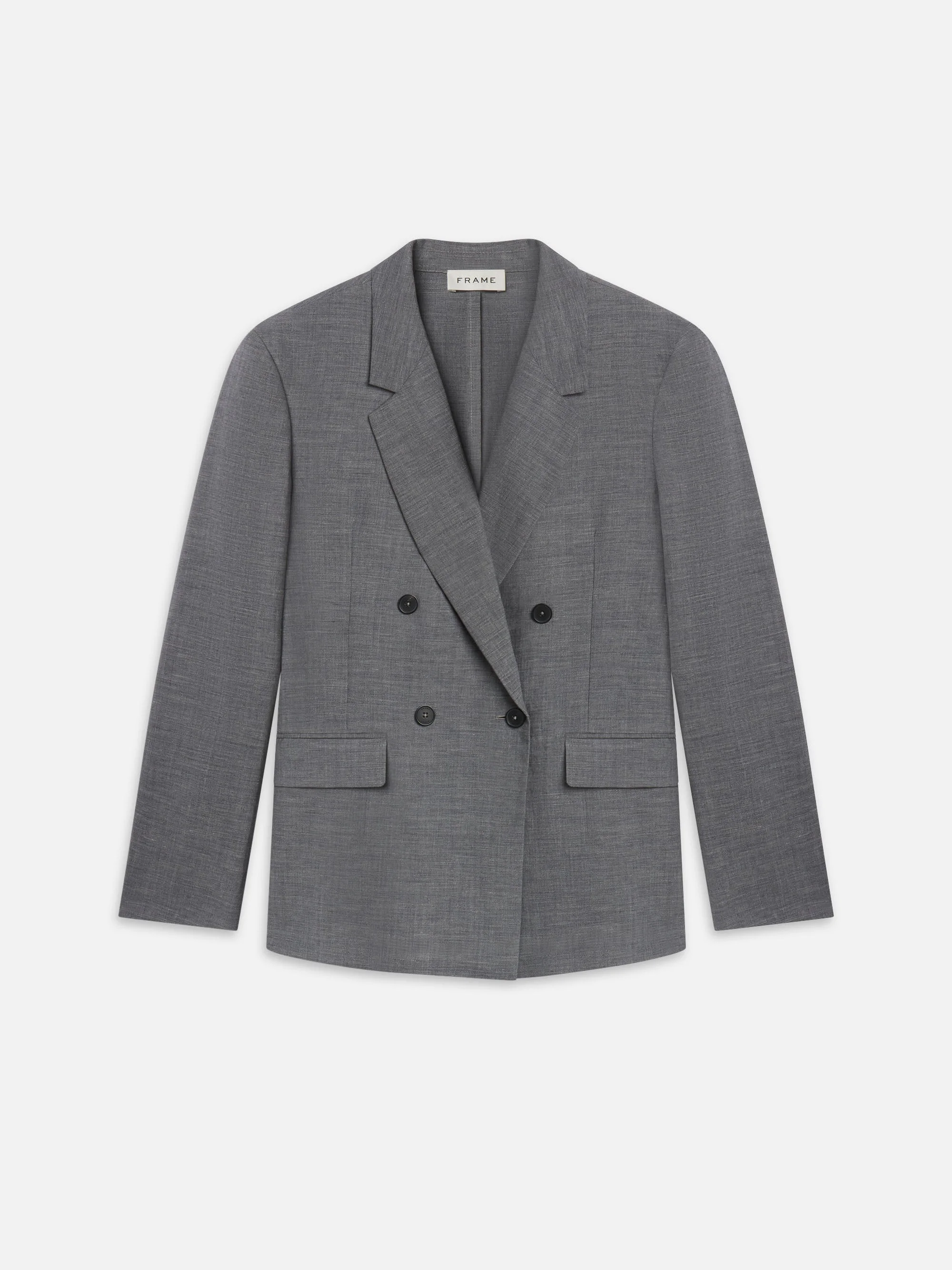 Unlined Double Breasted Blazer - 1