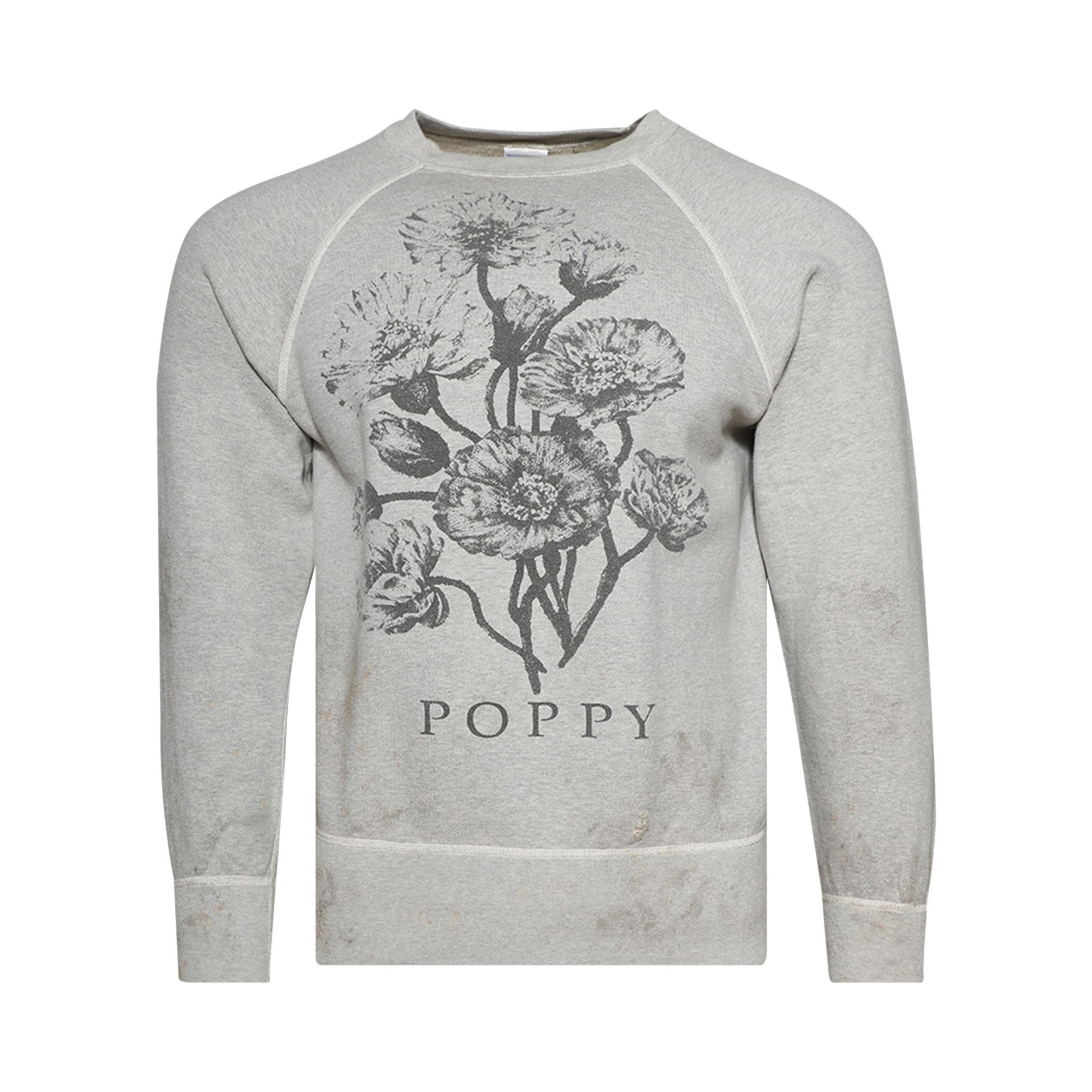 SAINT Mxxxxxx Flower Crewneck Sweatshirt 'Grey' - 1