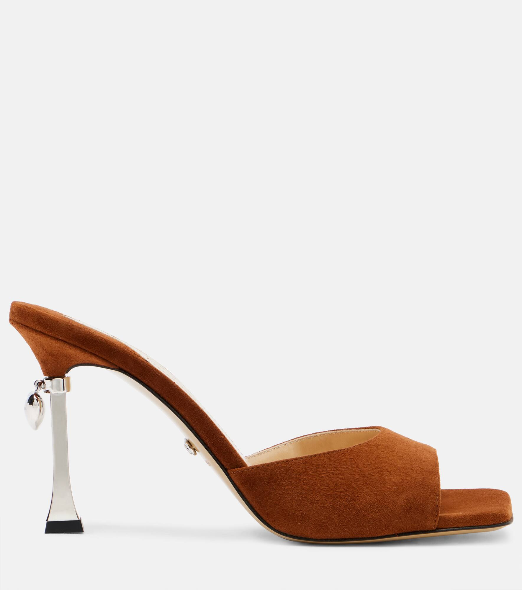 Puffy Heart Ring 95 suede mules - 4