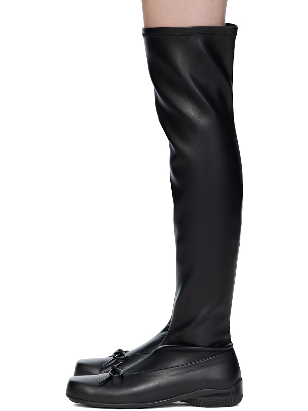 Black Thigh High Ballet Boots - 3