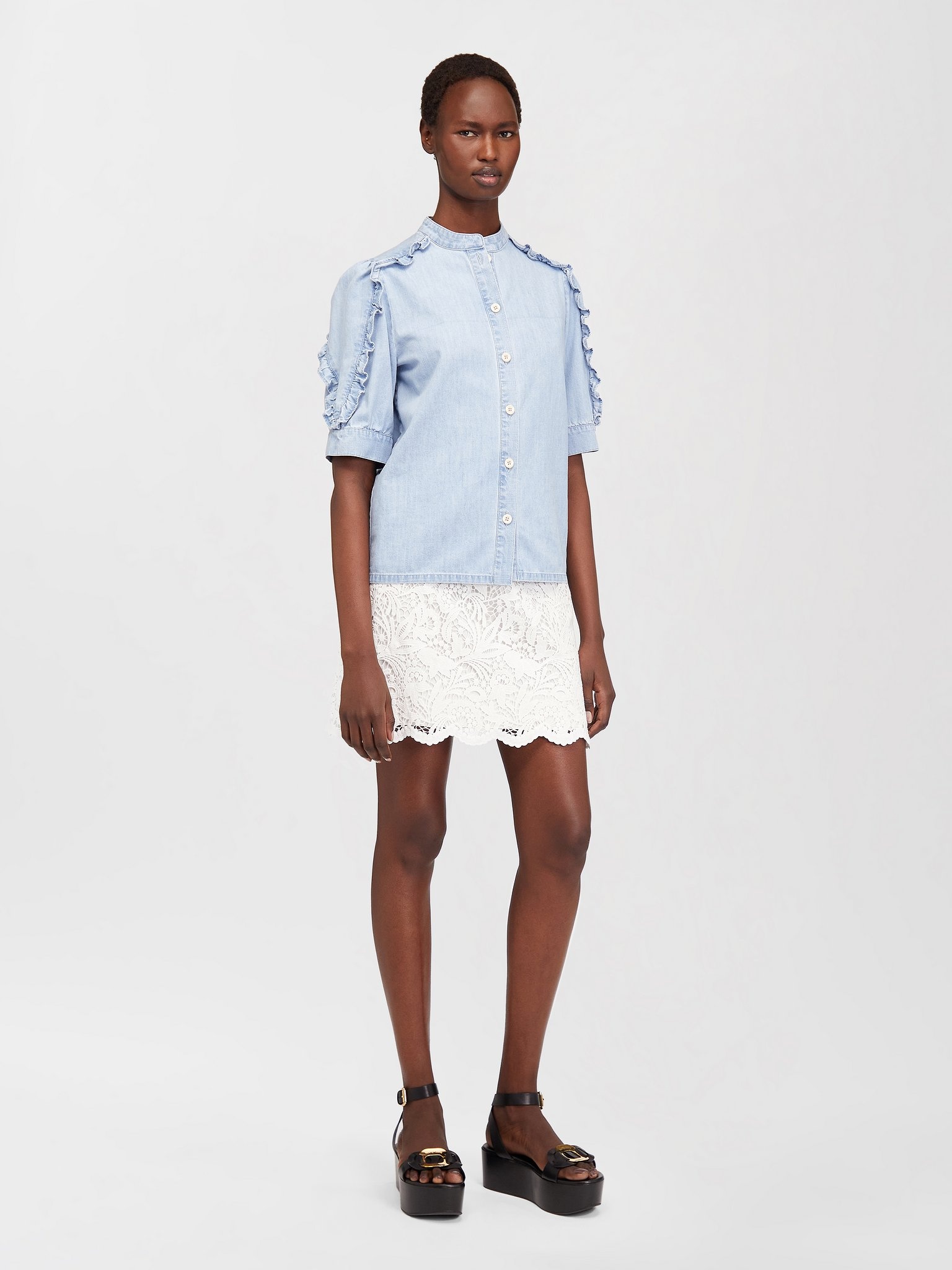 CHAMBRAY DENIM TOP - 2
