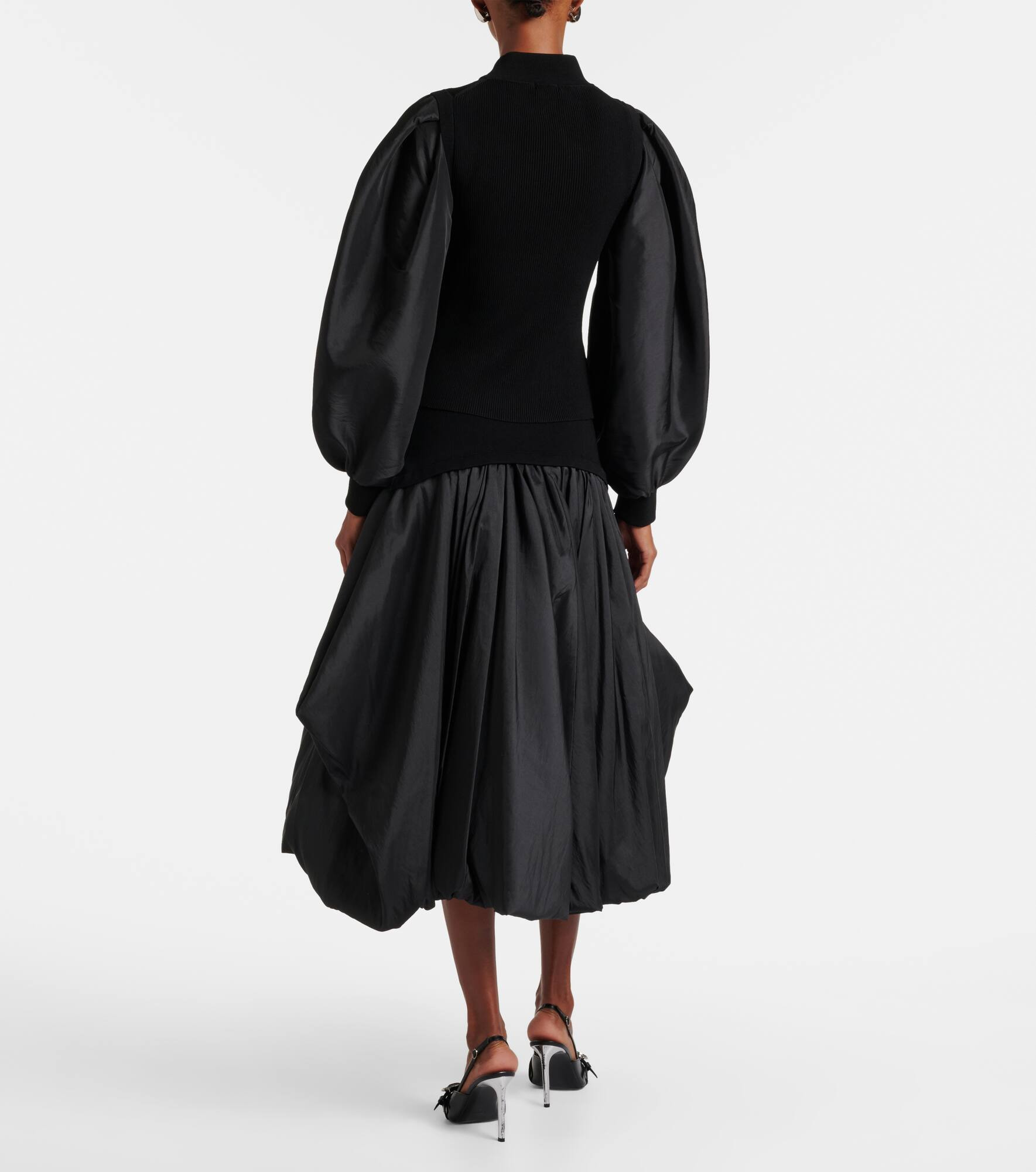 Jackie taffeta-trimmed knitted top - 3