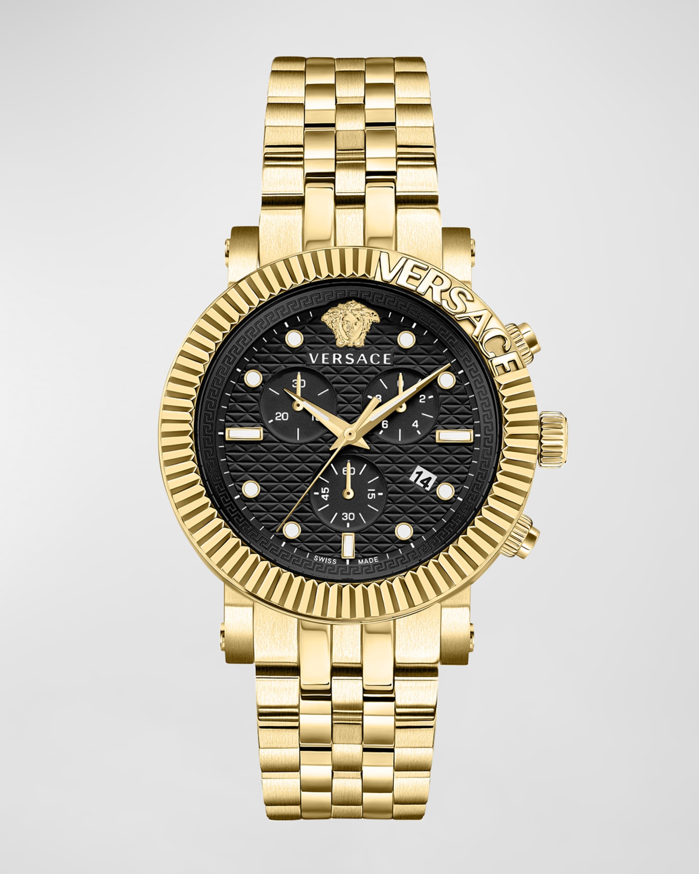Men's V-Chrono Classic IP Yellow Gold Bracelet Watch, 45mm - 1