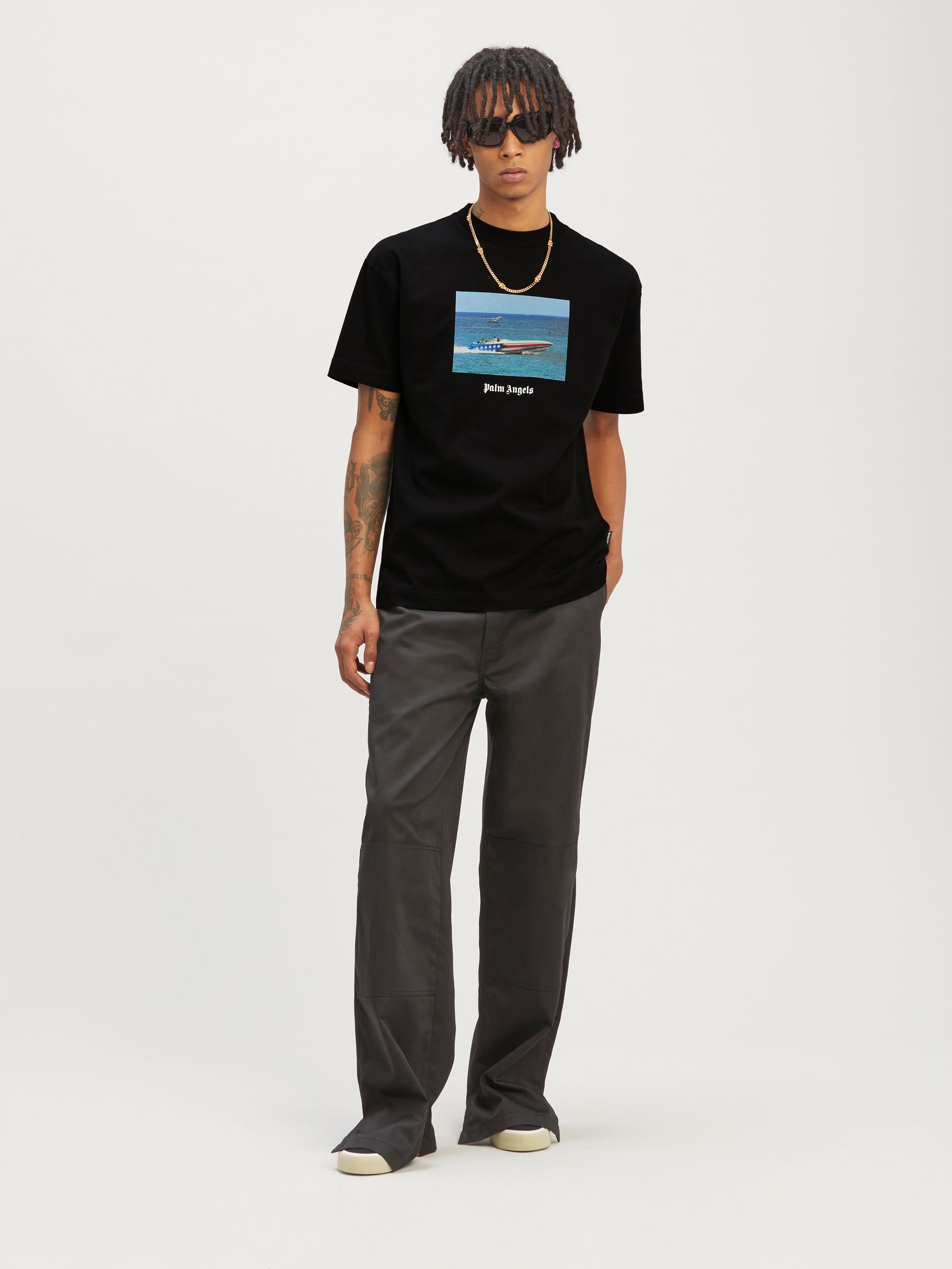☆Palm Angels☆Tシャツ Getty Speed Boat Classic Palm Angels Getty Speedboat Classic Tee | REVERSIBLE