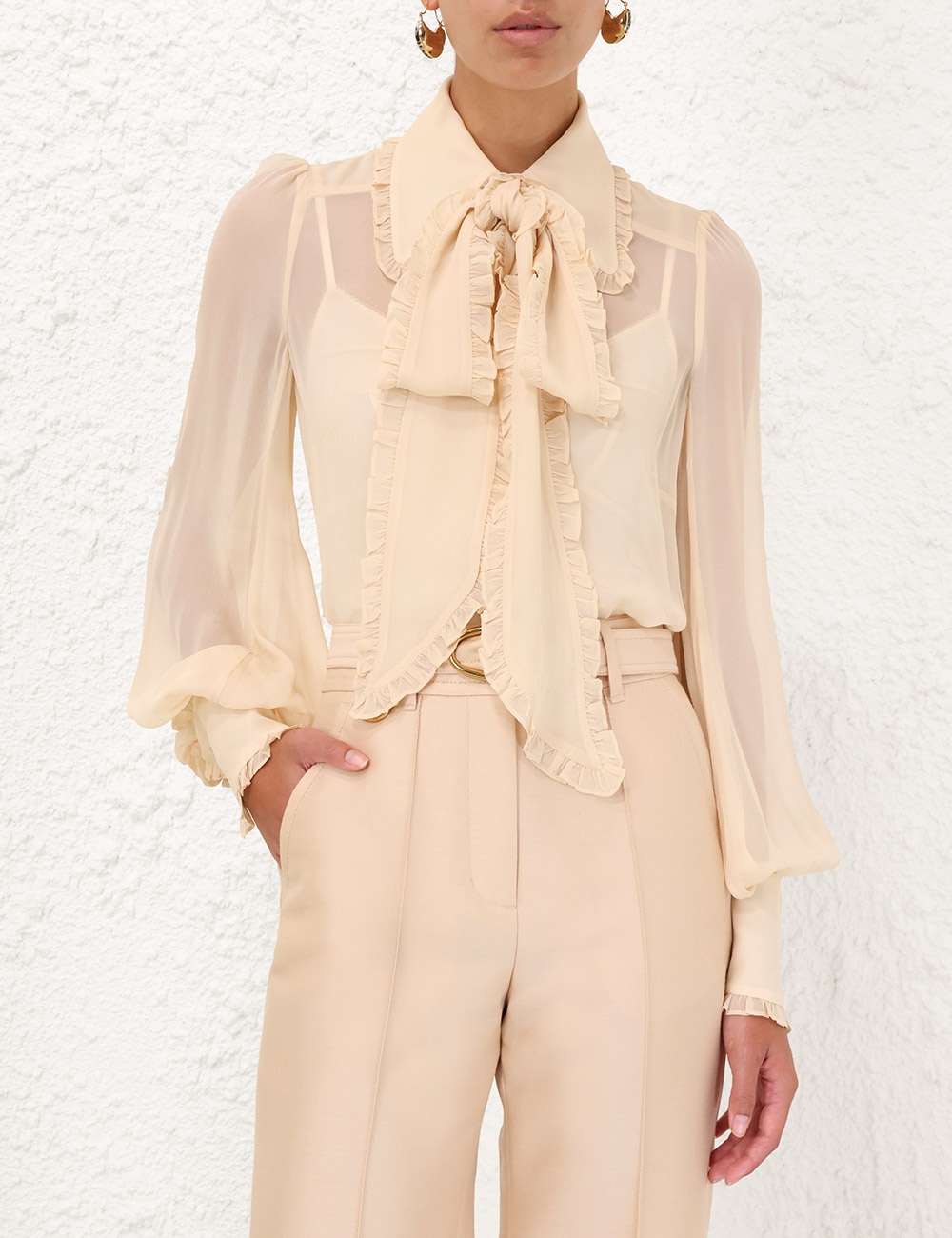 GEORGETTE BOW SHIRT - 2