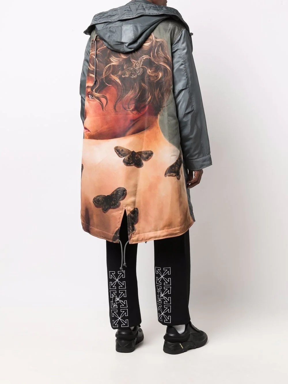 painterly-print hooded parka - 4