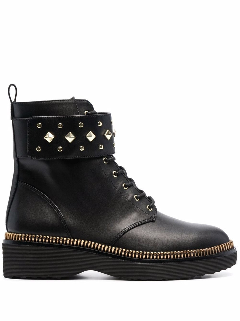 Haskell spike-strap leather boots 1