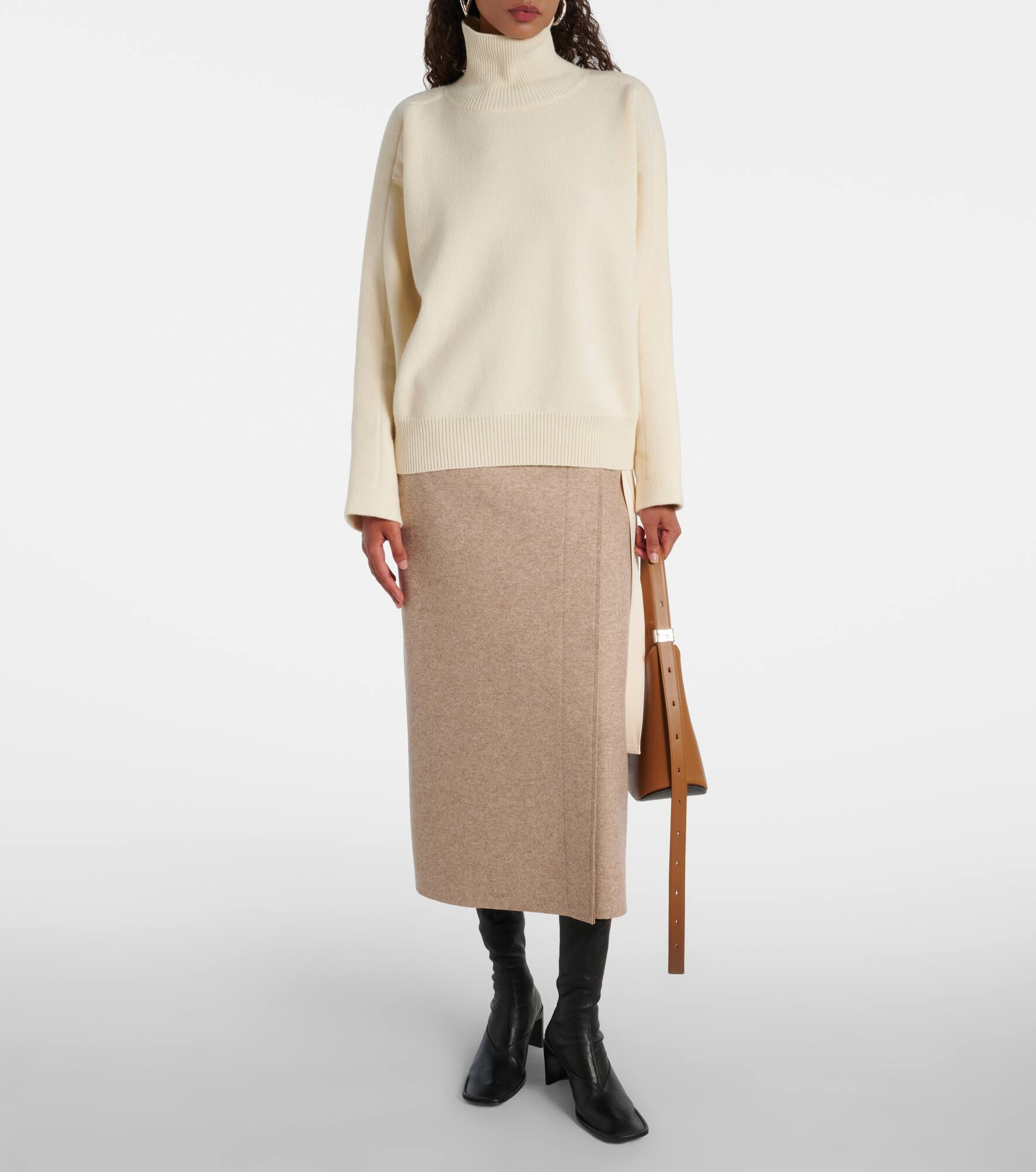 Wool and cotton-blend turtleneck sweater - 2