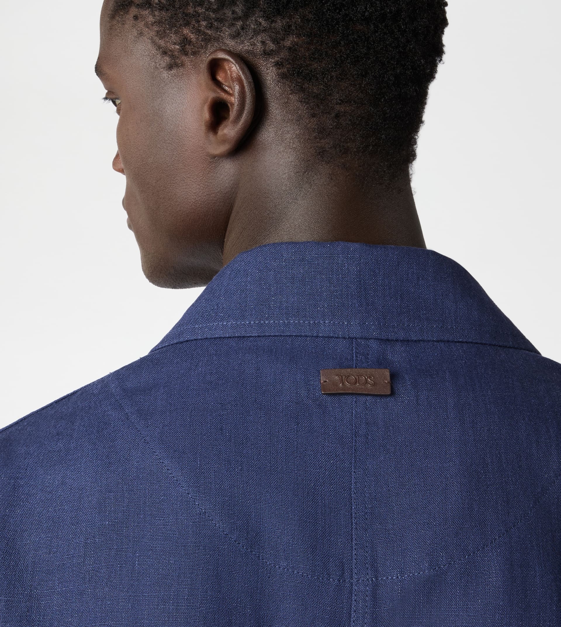 SAFARI JACKET IN LINEN - BLUE - 3