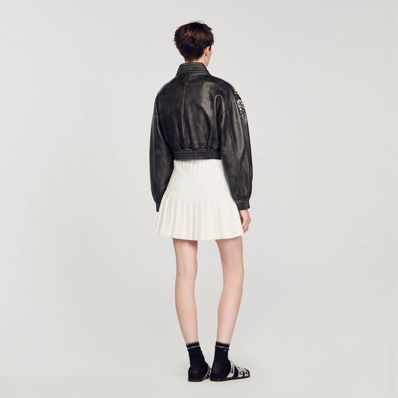 crystal-embellished leather jacket 6