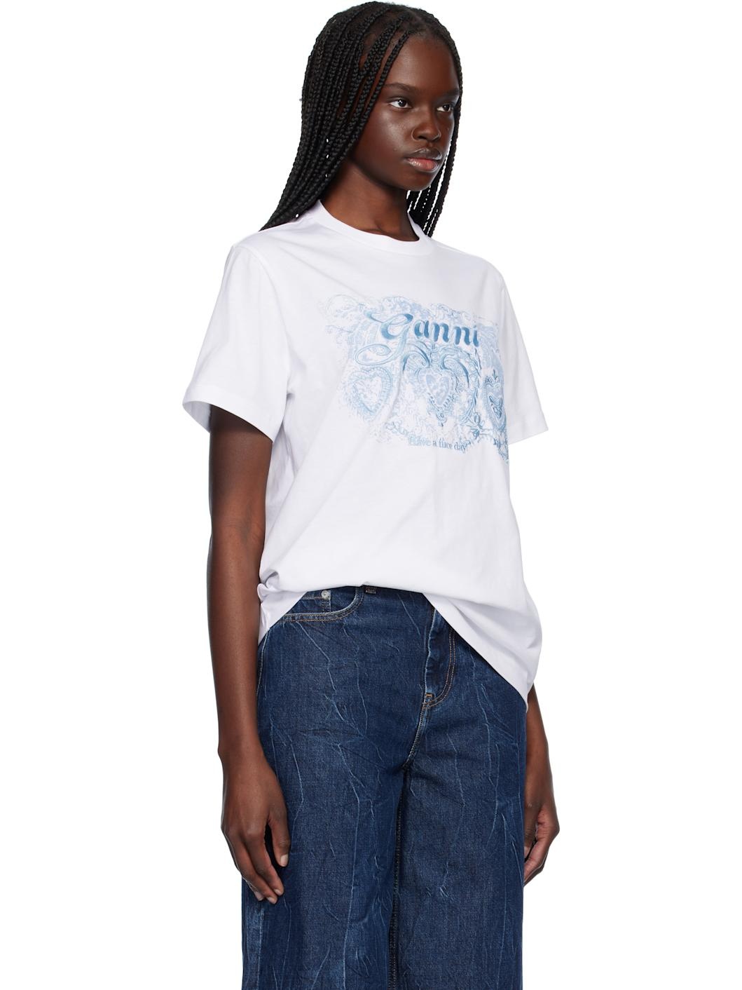 White Jersey Tattoo Lace T-shirt - 2