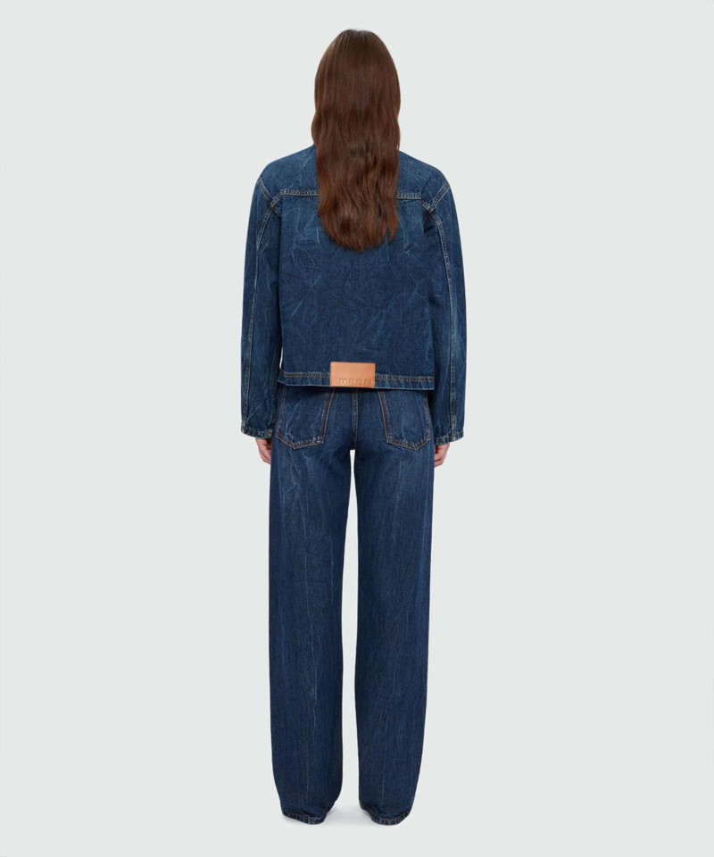 Raw-wash five-pocket denim trousers with leg seam detail 3