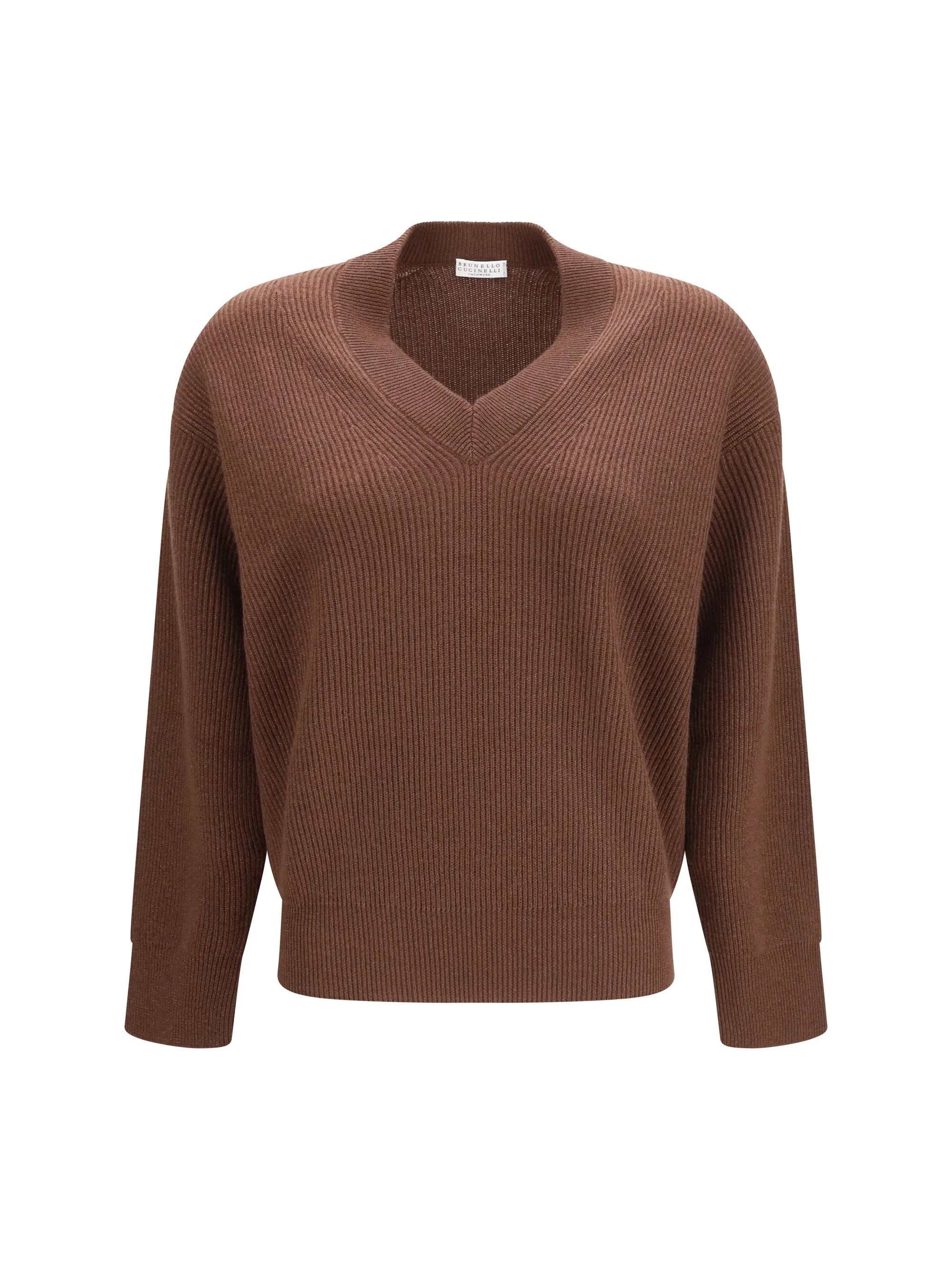 Brunello Cucinelli V-neck Sweater Chocolate/Dark Tobacco - 1