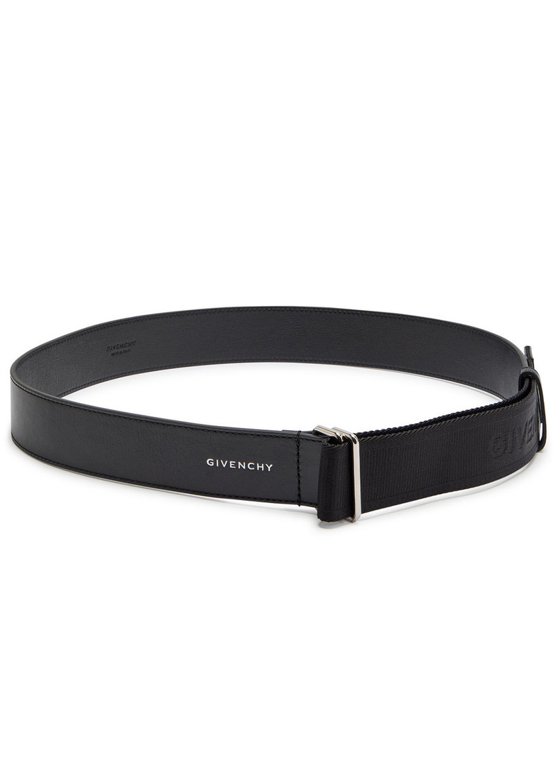 Givenchy Logo-jacquard Canvas and Leather Belt 1