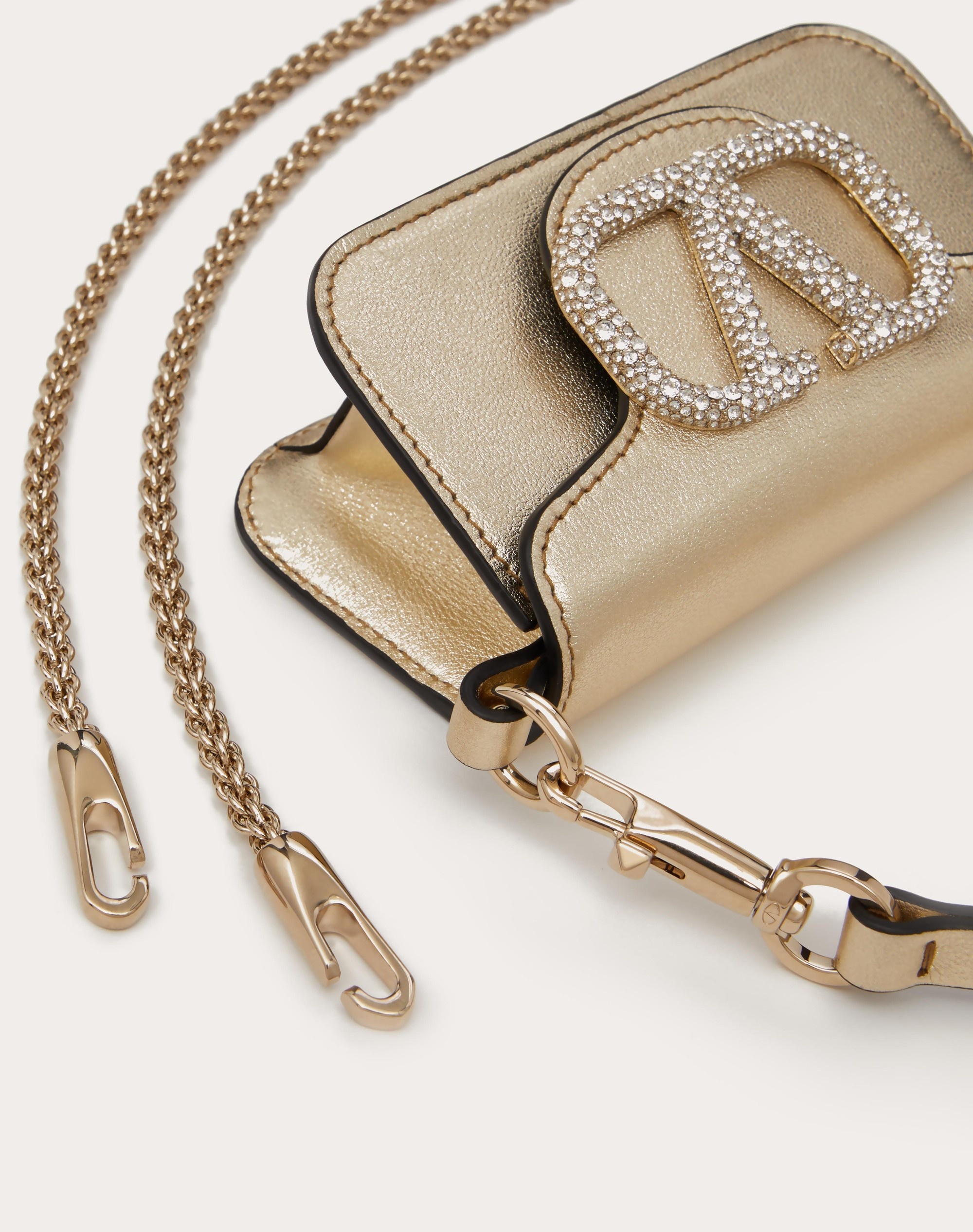 VALENTINO GARAVANI LOCÒ MICRO BAG WITH CHAIN AND JEWEL LOGO - 8