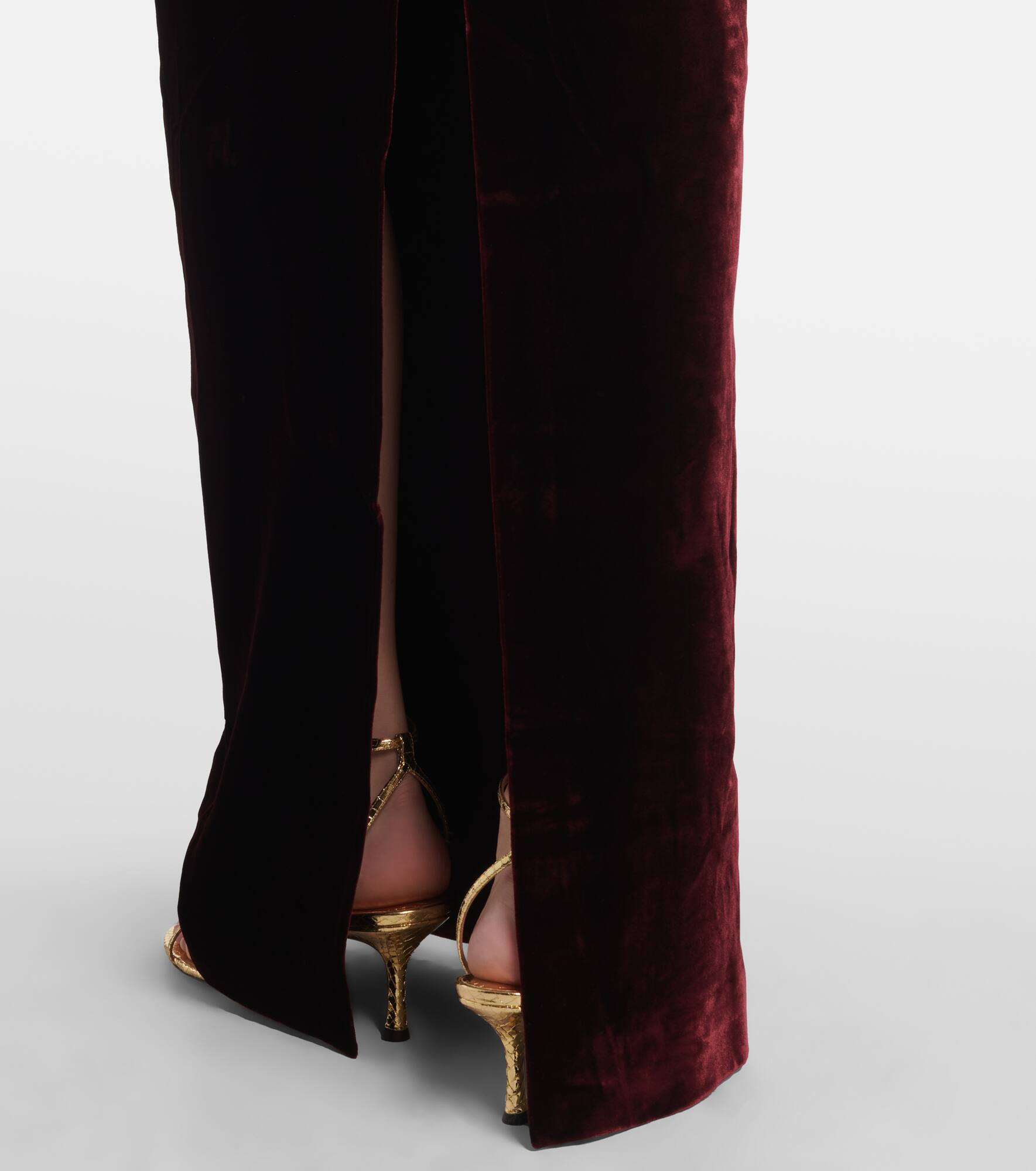 Scarf-detail velvet corset gown - 5