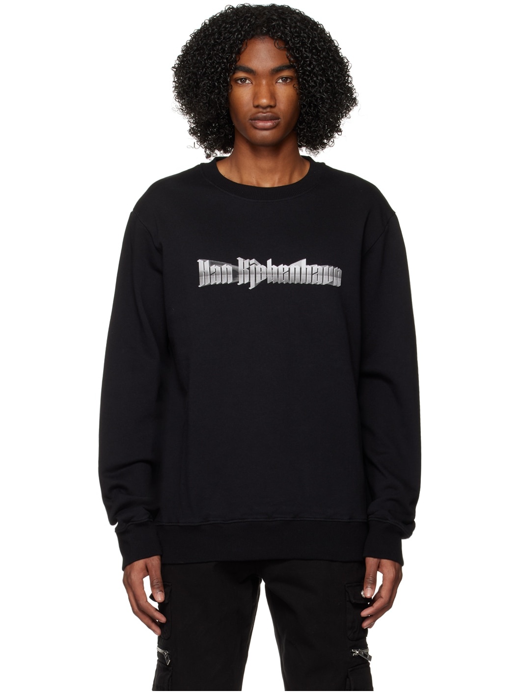 Black Printed Sweatshirt - 1