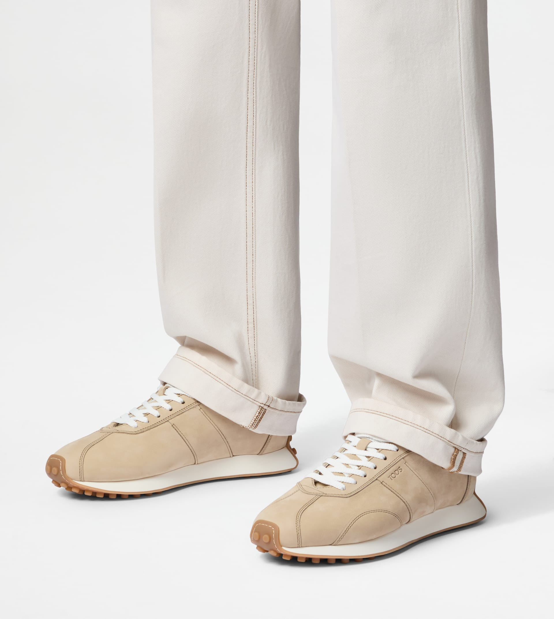 T VINTAGE SNEAKERS IN LEATHER - BEIGE, BROWN, WHITE - 7