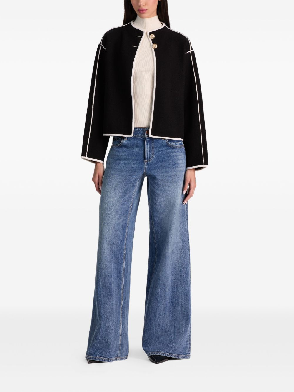 Pearson collared piped-trim sweater jacket - 2