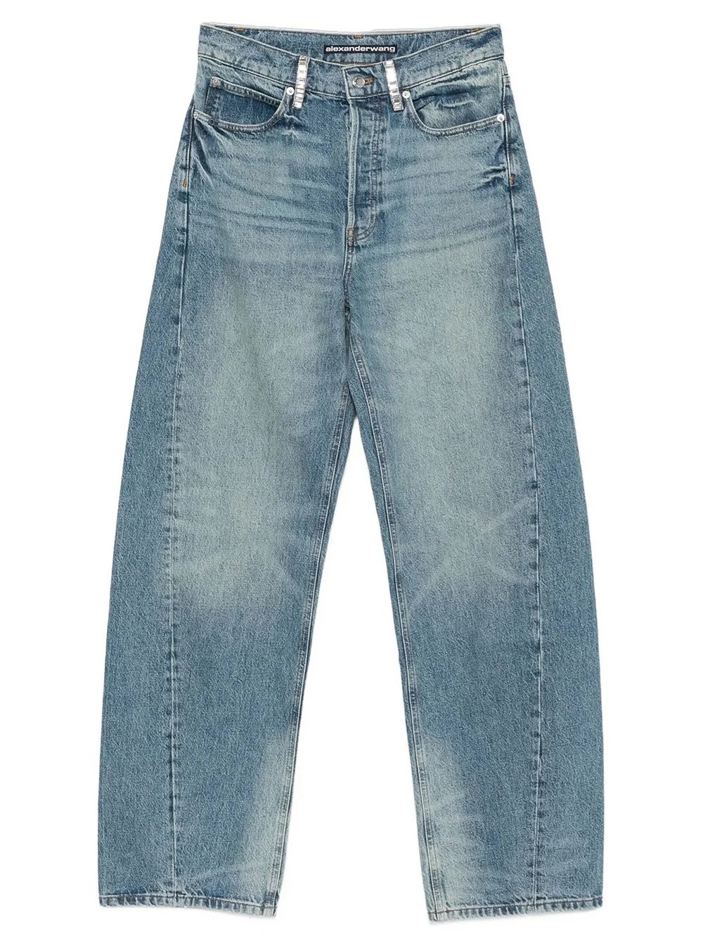 Alexander Wang wide-leg mid-rise jeans with crystals - 1