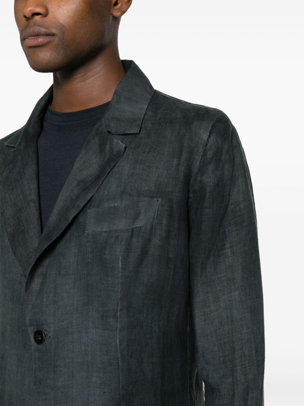 slub-texture hemp blazer - 5