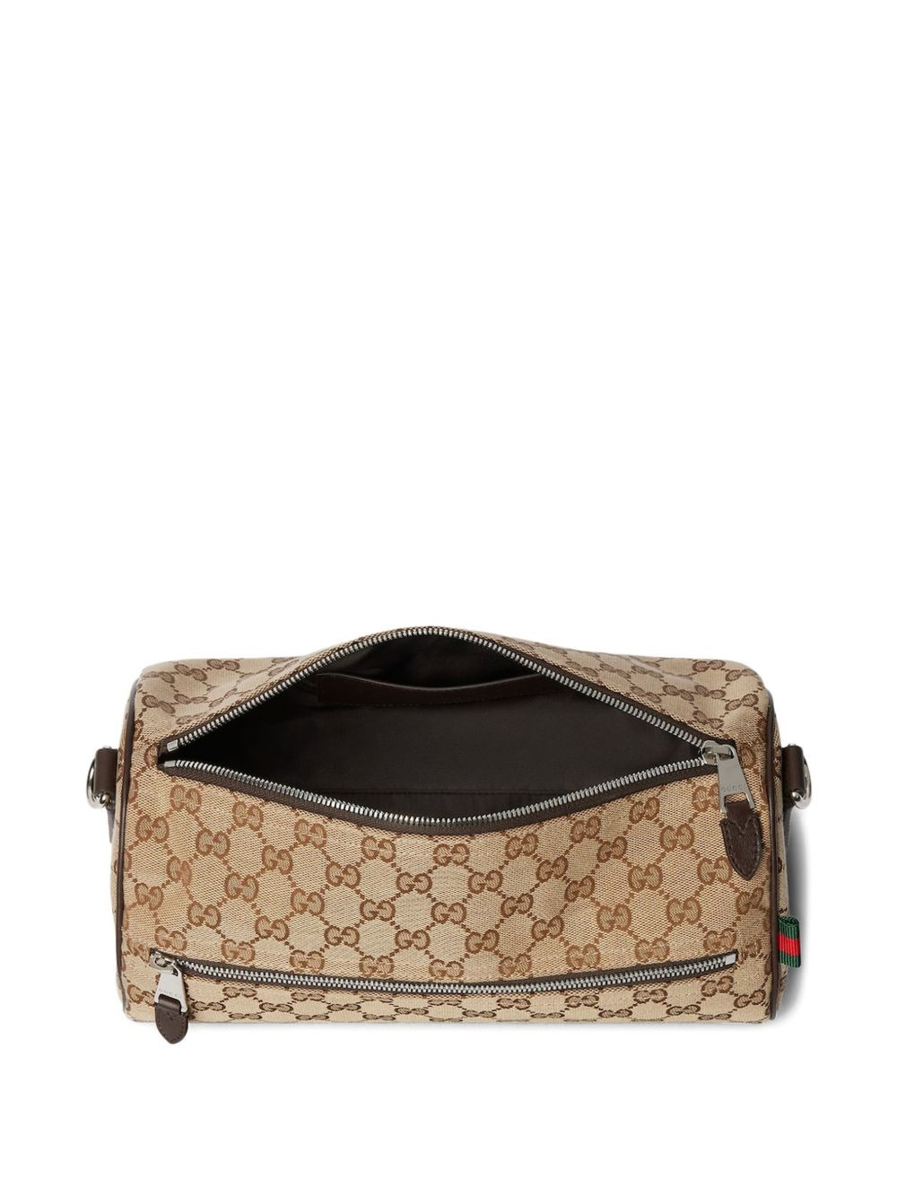 small logo-patterned cylindrical shoulder bag - 4