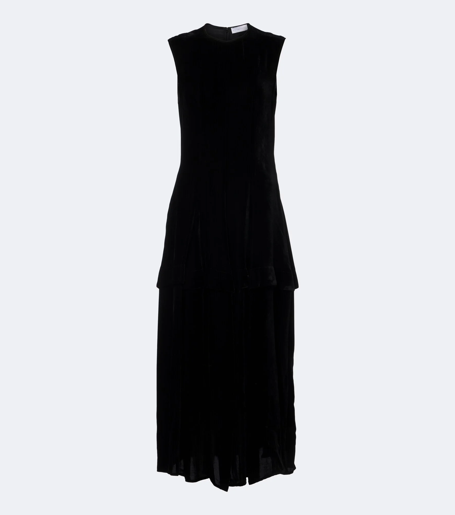 Pleated velvet midi dress - 1