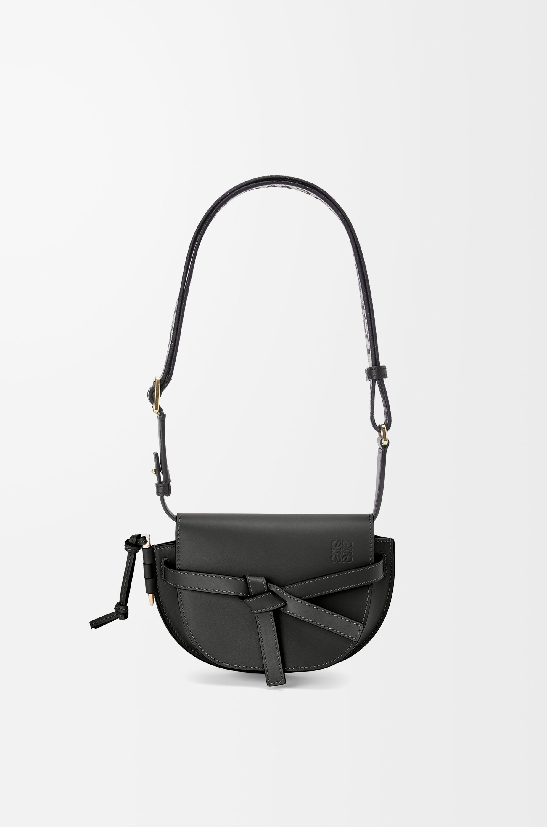 Mini Gate Dual bag in soft calfskin and jacquard - 7