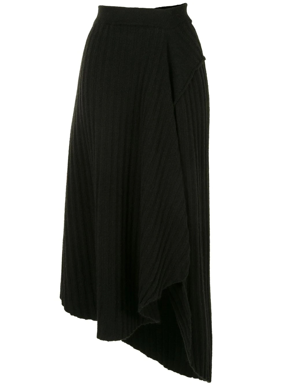 draped asymmetric midi skirt - 1