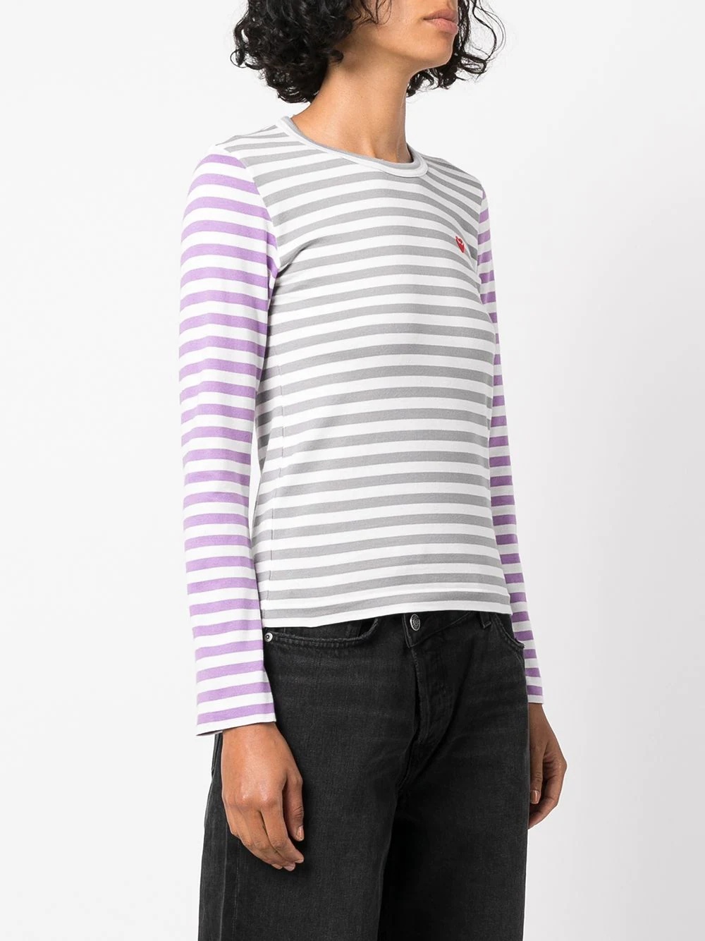heart-patch cotton T-shirt - 3