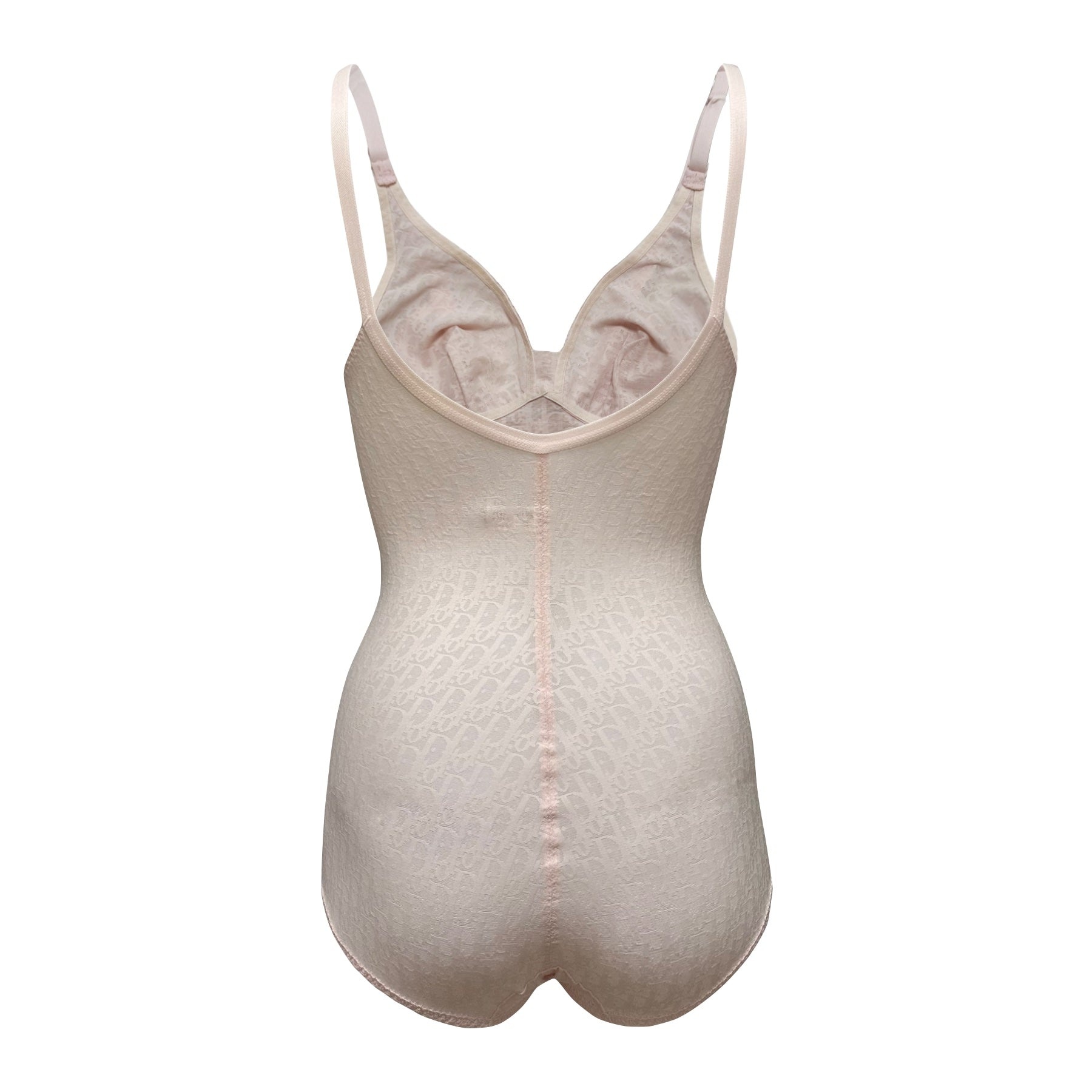 CHRISTIAN DIOR "DIOR" Logo Trotter Sheer Bodysuit - 2