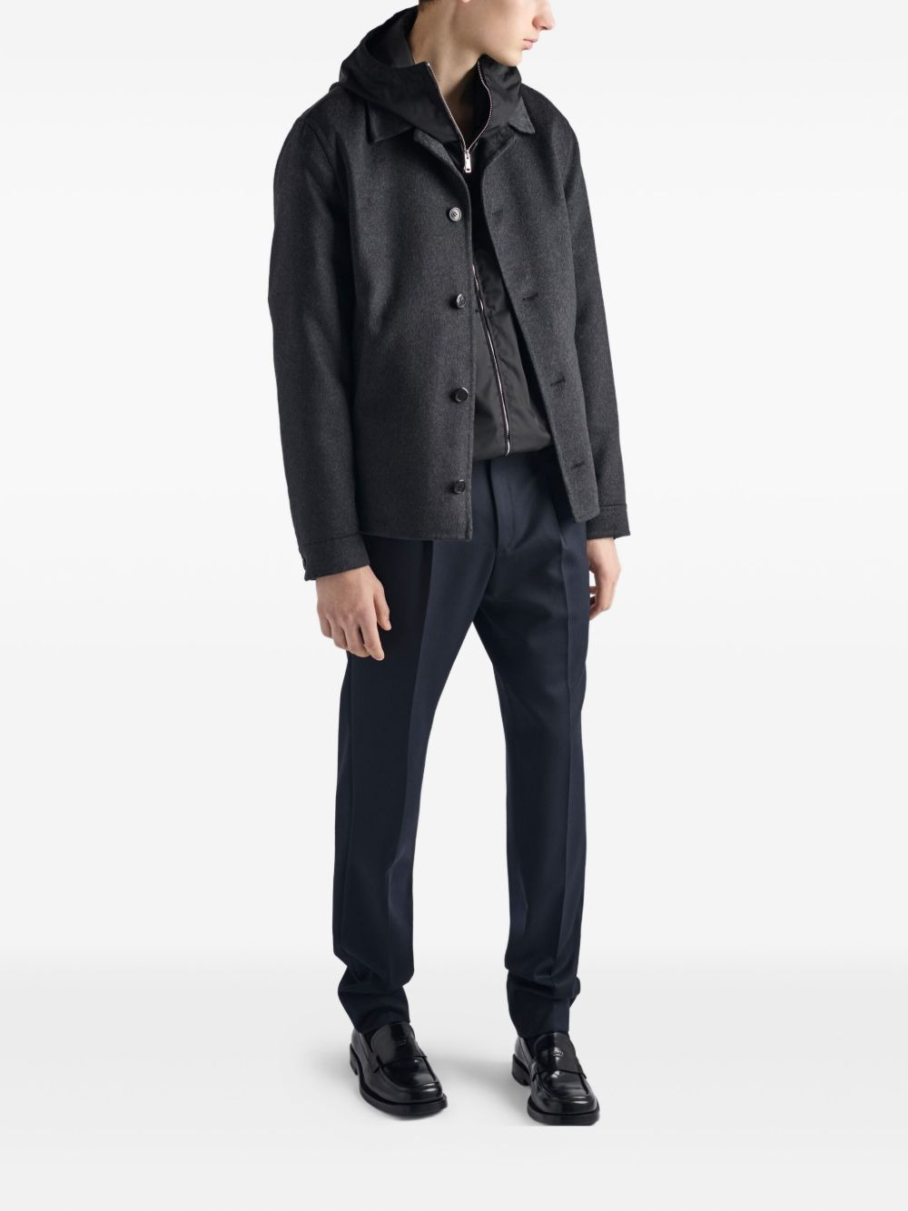 hooded zip-front jacket - 3