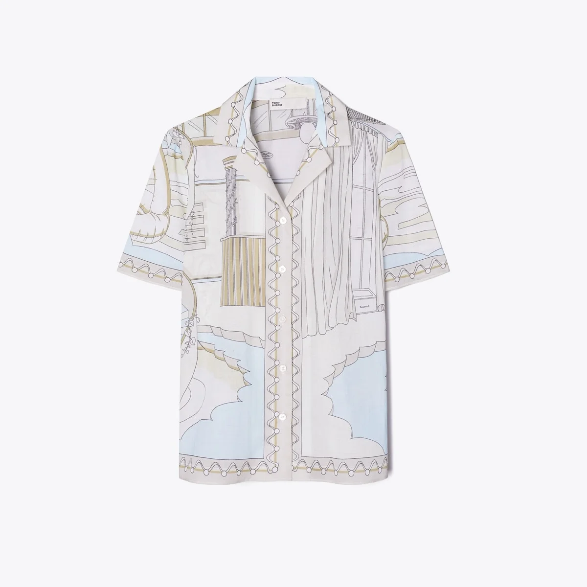 Printed Camp Shirt - 1