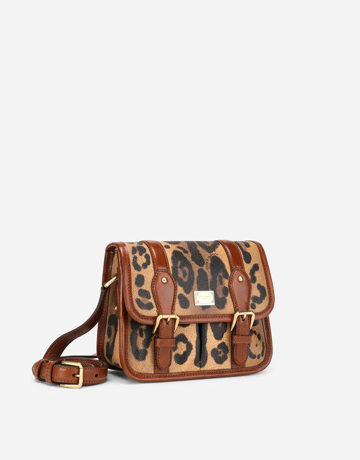 Small messenger bag in leopard-print Crespo with branded plate - 3