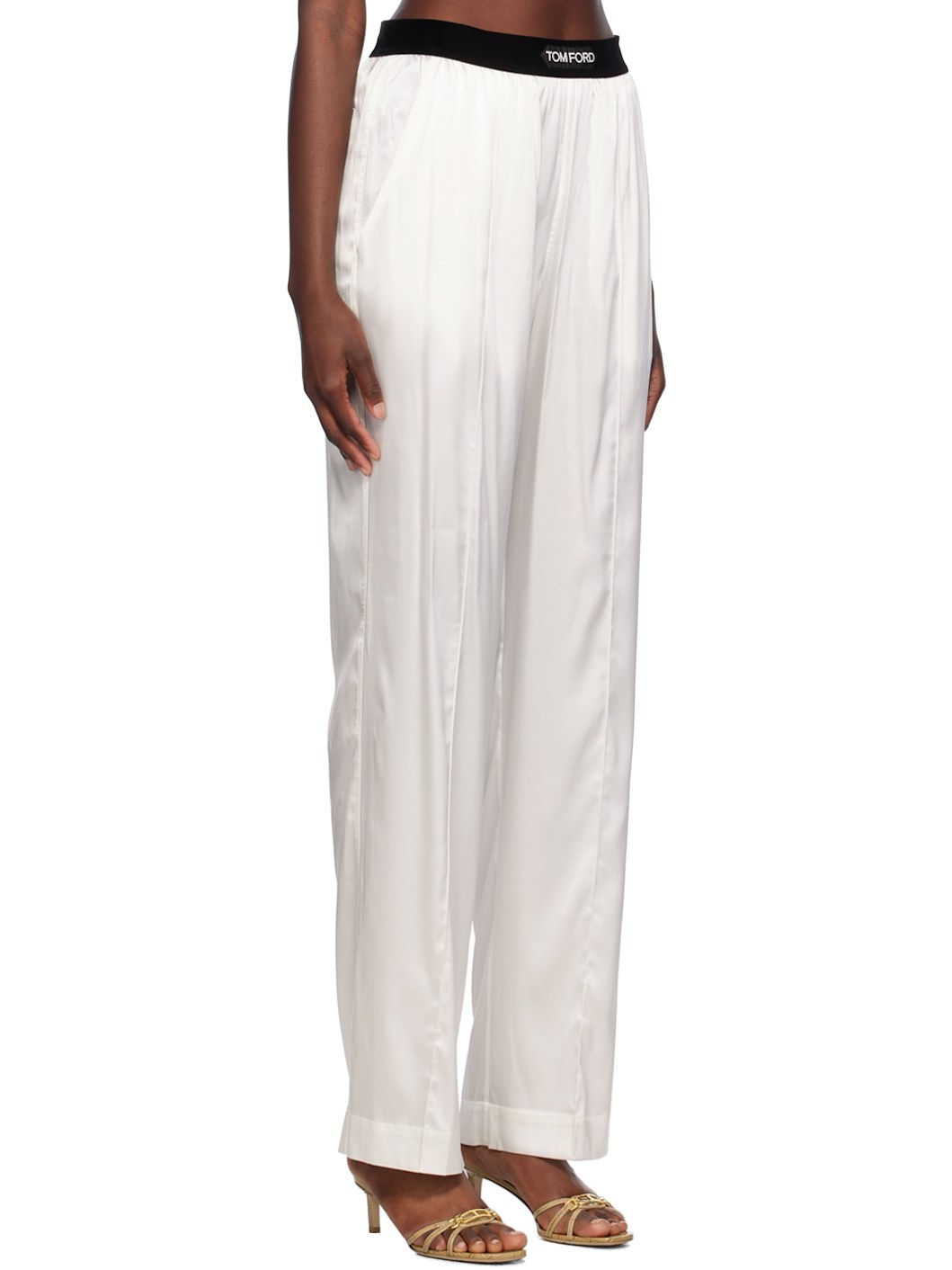 Off-White Stretch Silk Pyjama Pants - 2