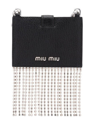 Miu Miu crystal-embellished cardholder outlook