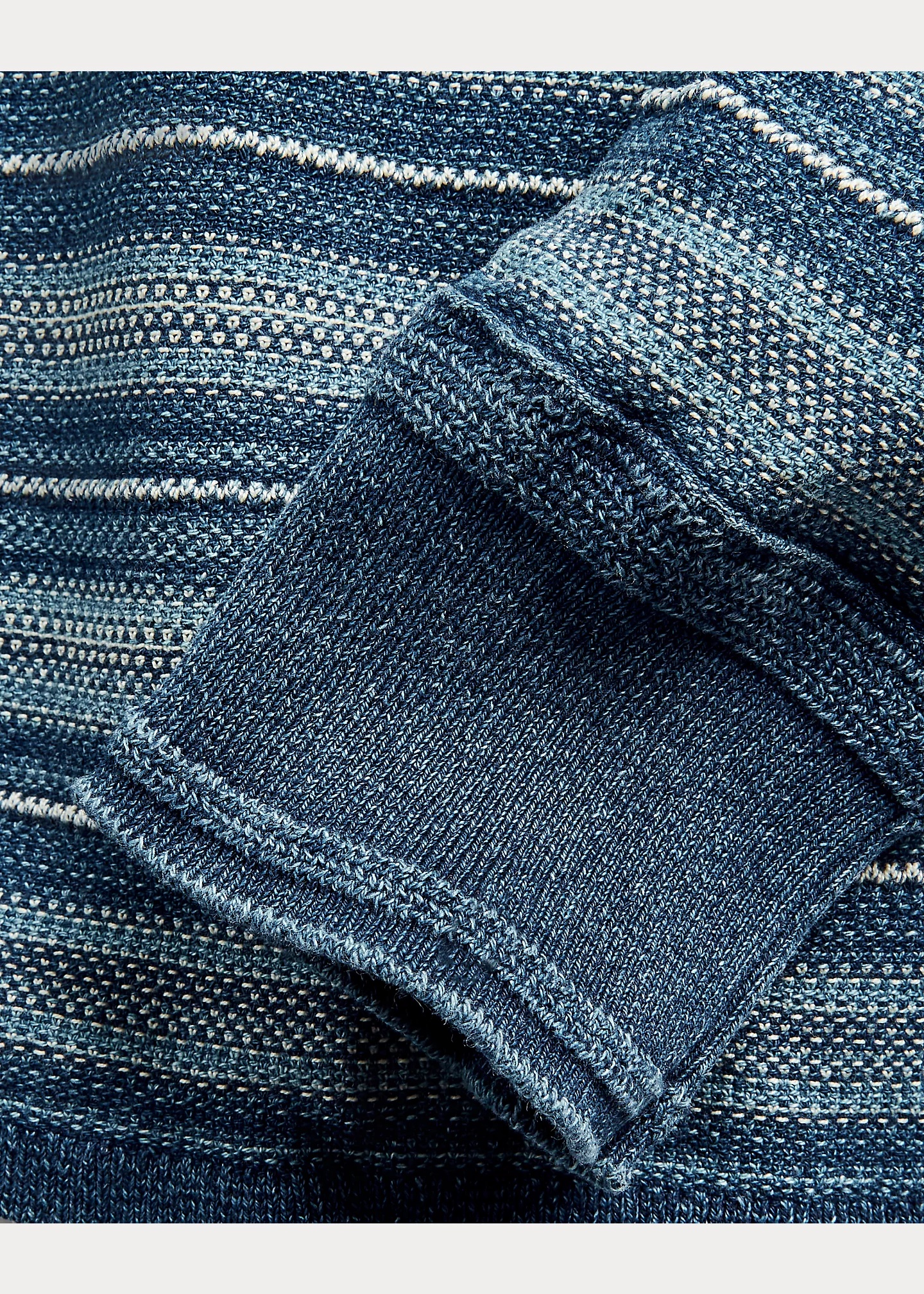 Striped Cotton Henley Sweater - 4