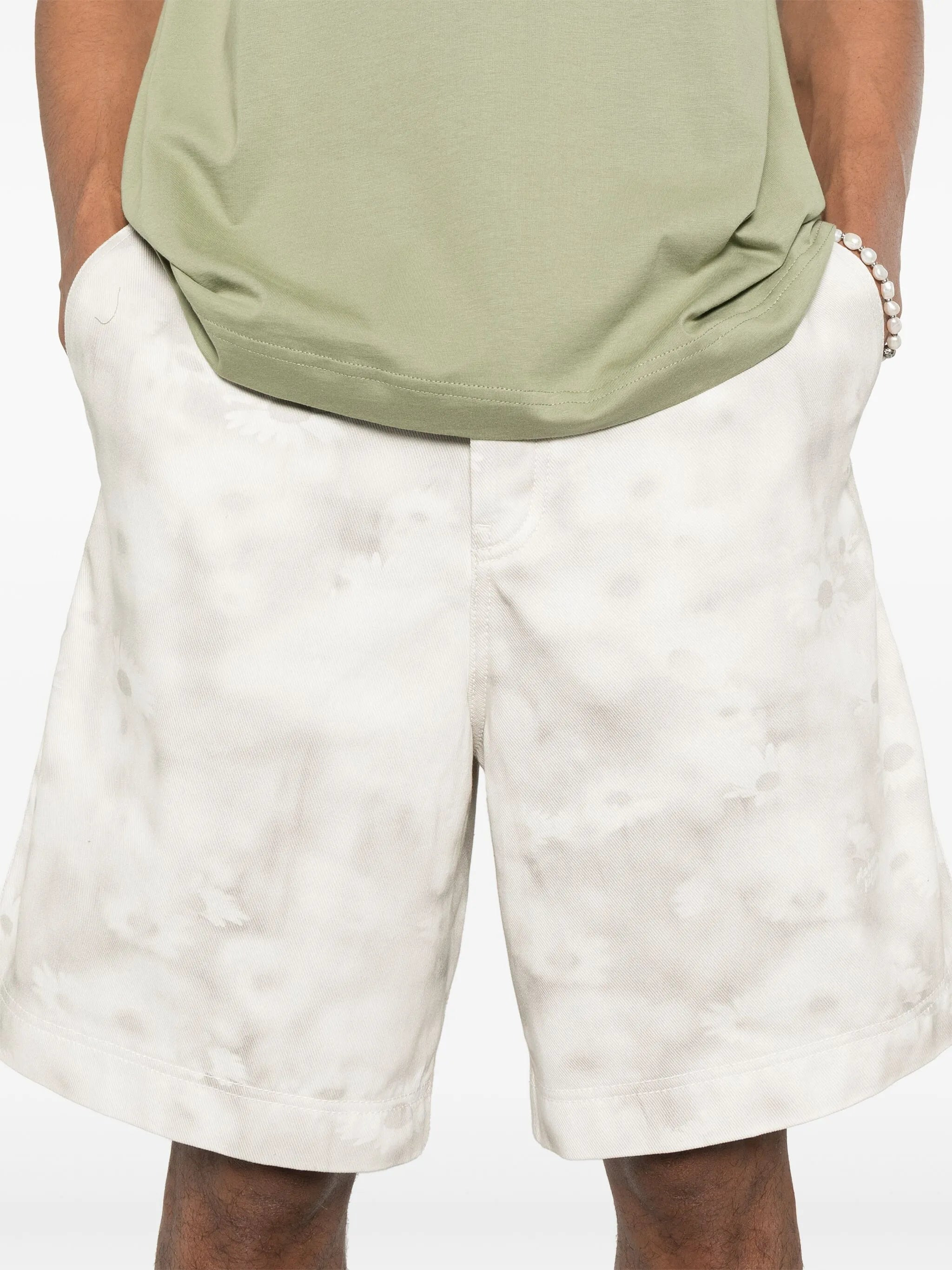 Printed Denim Shorts - 2