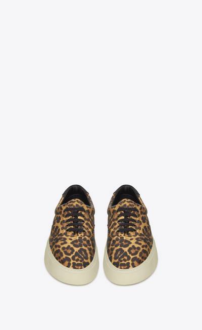 SAINT LAURENT venice sneakers in shiny leopard-print leather outlook