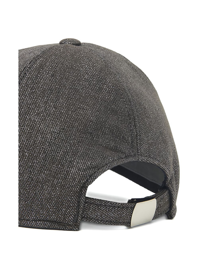 PESERICO logo-detail leather-peak baseball cap outlook