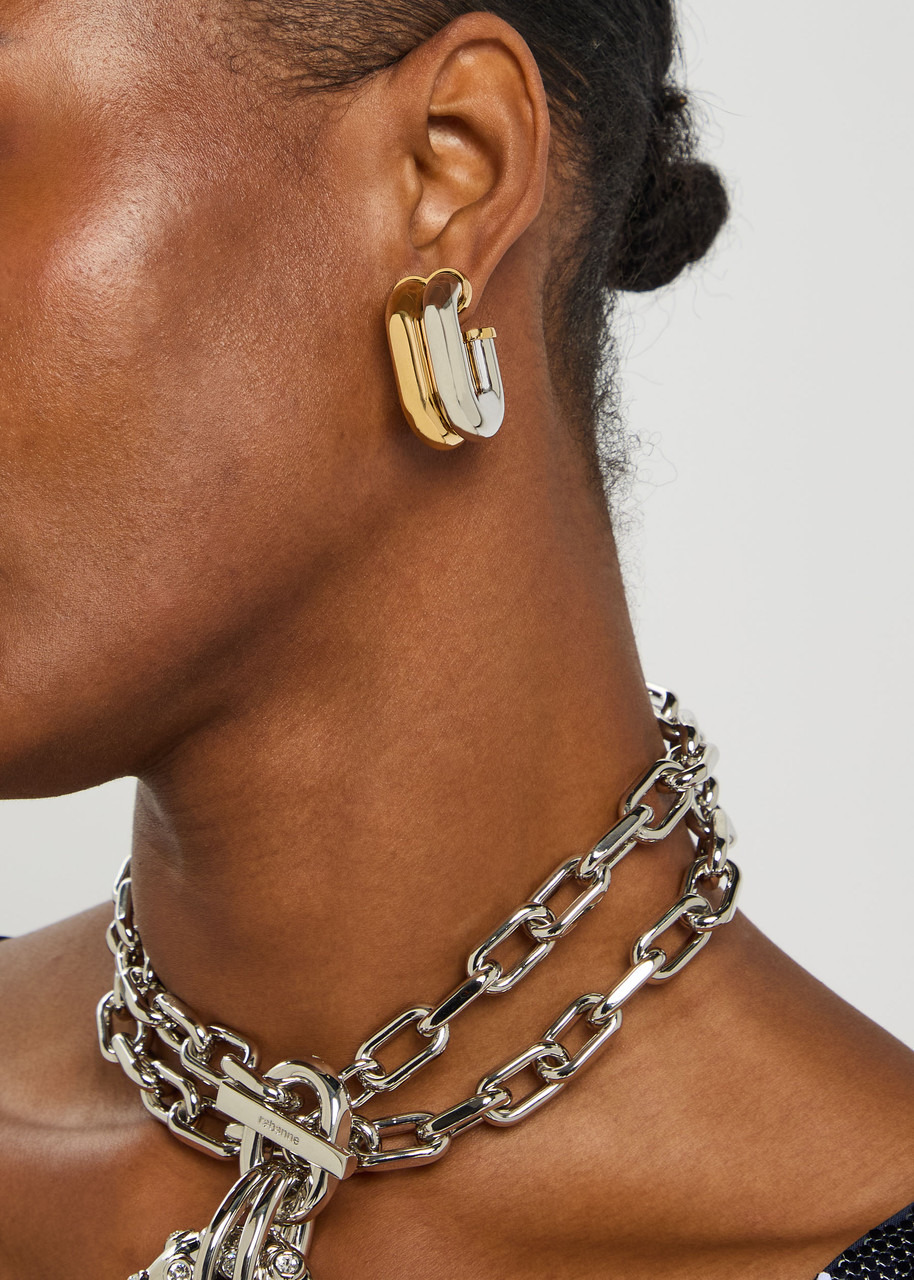 Rabanne XL Link Two-tone Hoop Earrings - 2