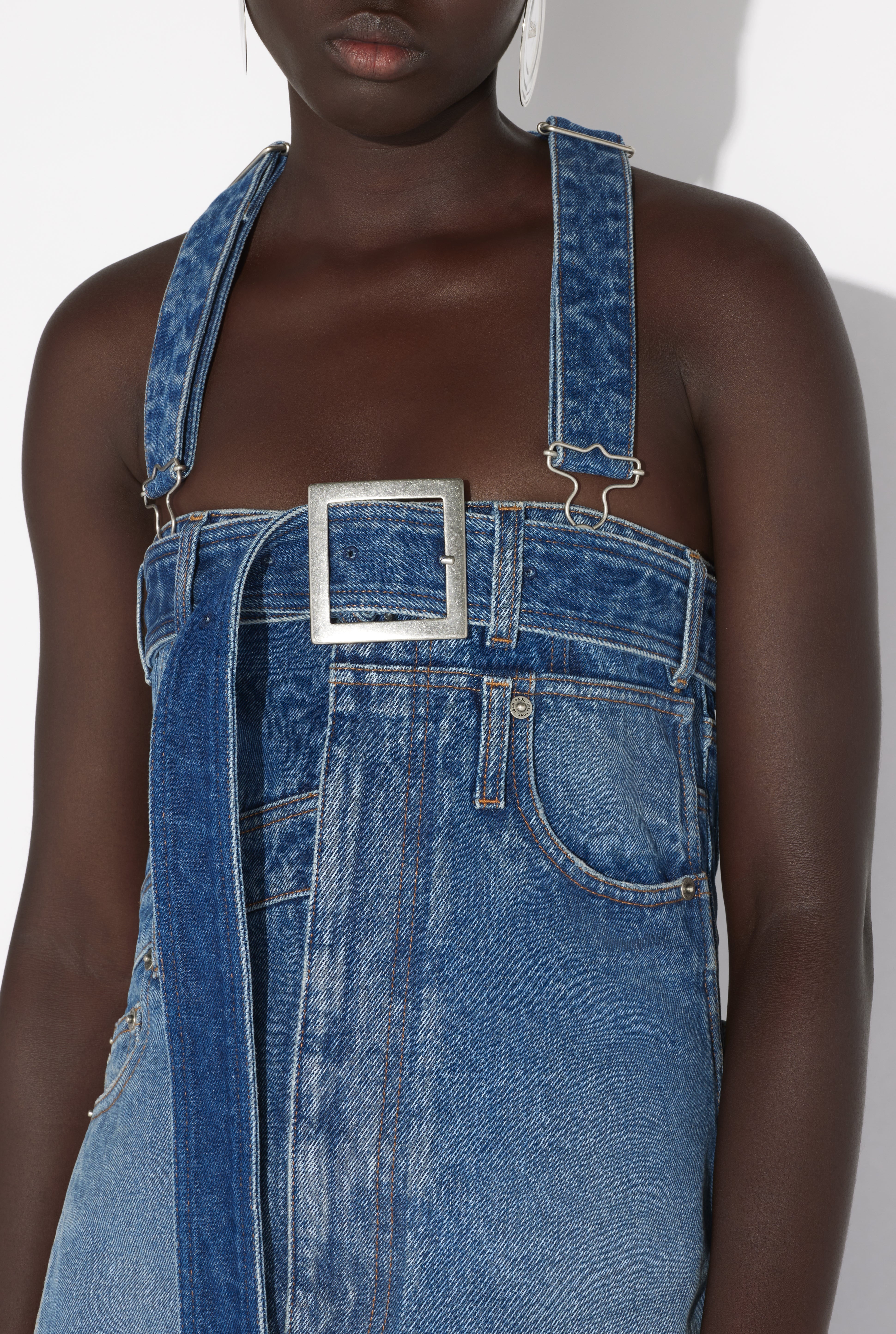 THE DENIM OVERALL DRESS - 5
