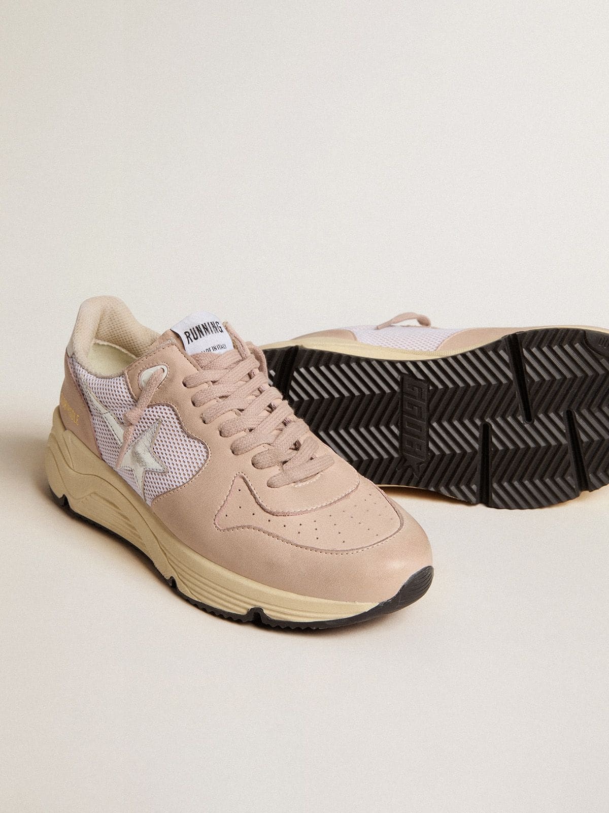 Women’s Running Sole in mesh and nubuck with silver metallic leather star - 3