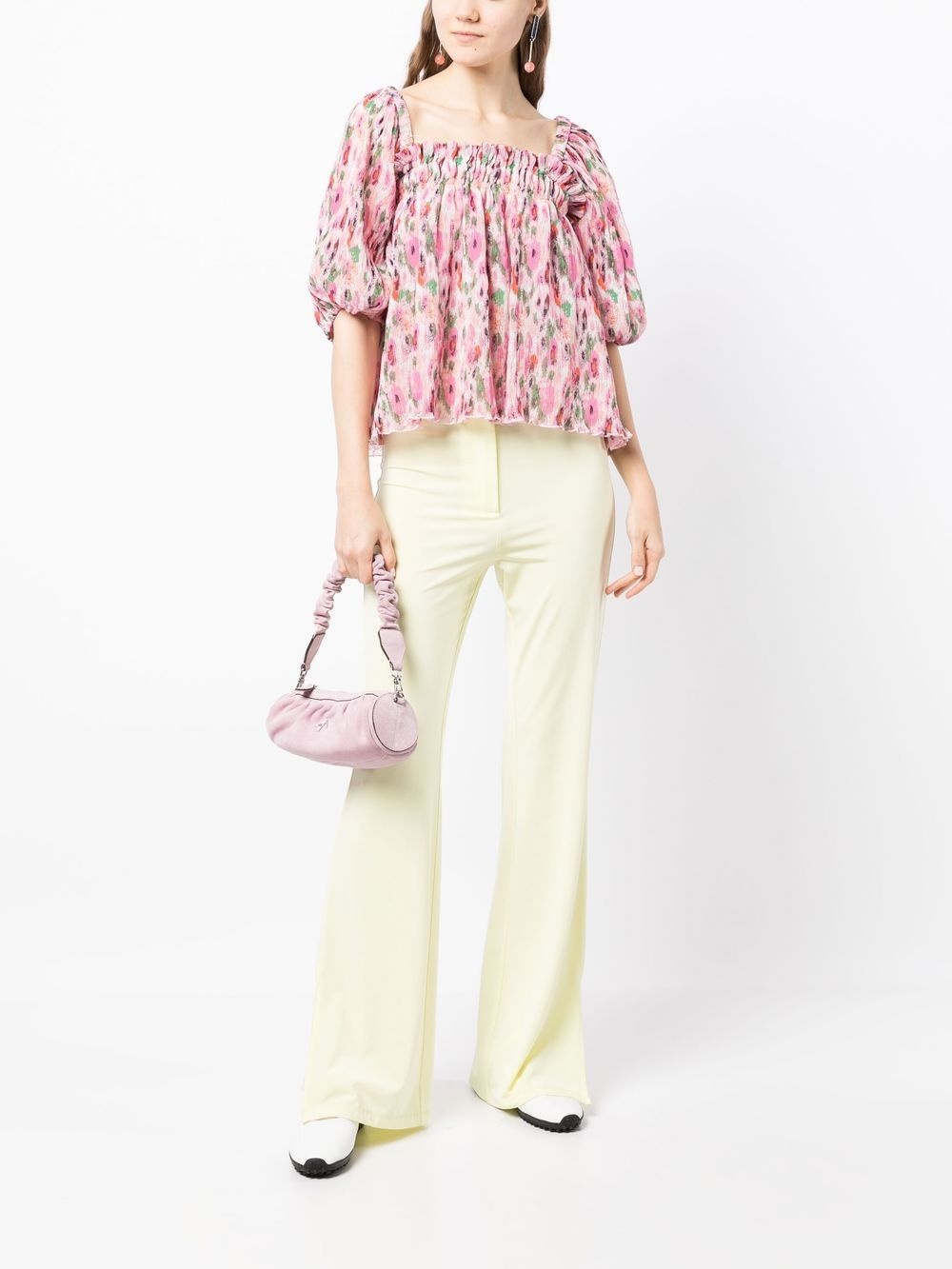 floral-print smock top - 2