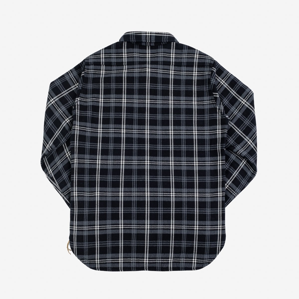 Ultra Heavy Flannel Herringbone Check Work Shirt - Black - 5