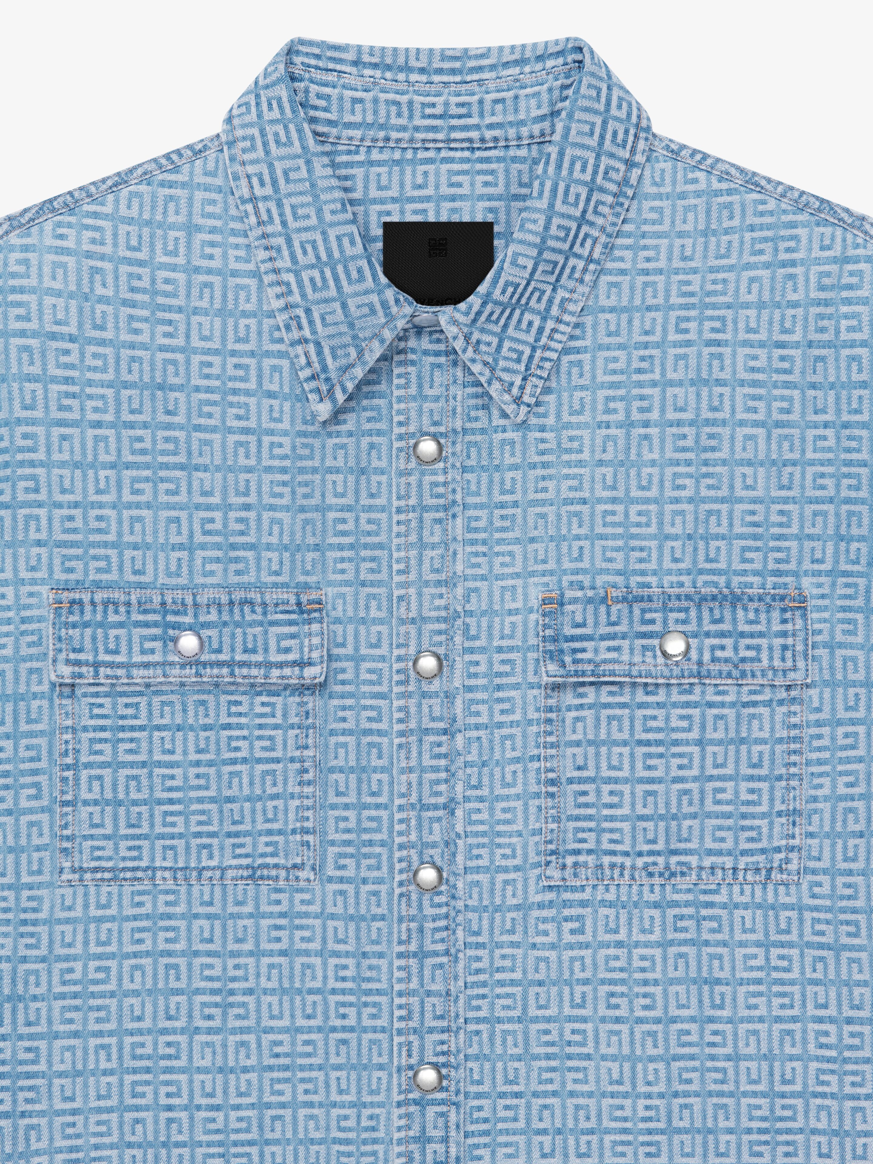 BOXY FIT SHIRT IN 4G DENIM - 5