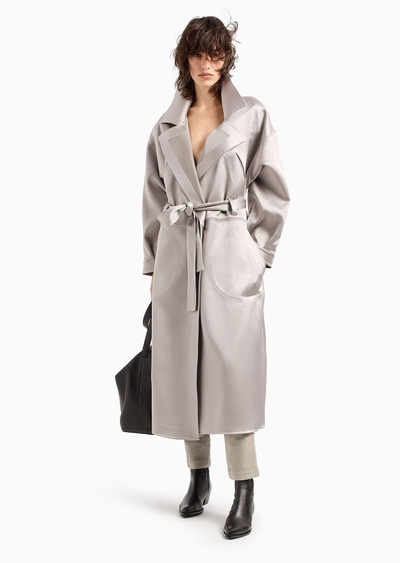 GIORGIO ARMANI Technical duchess satin trench coat outlook